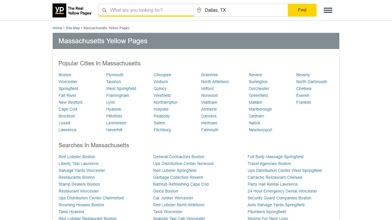 Massachusetts Yellow Pages - YP.com